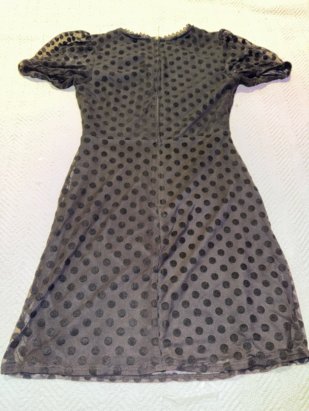 Speechless Black Polka Dot Mesh Mini Dress Size Small [SKU:045] - Picture 3 of 6